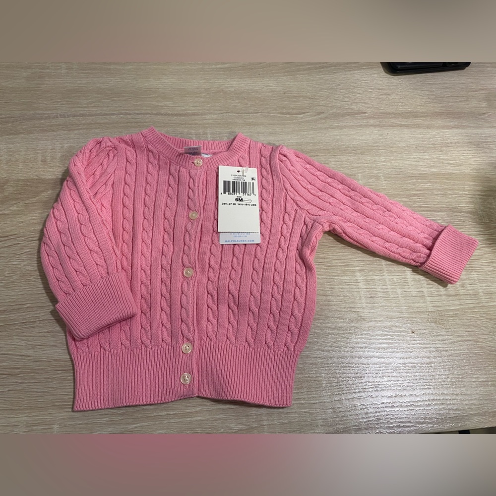 Brand new Ralph Lauren Mini-Cable Cardigan Sweater…….6Months